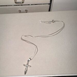 Silver Cross Charm Necklace